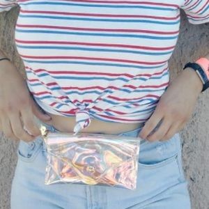 Iridescent belt purse
